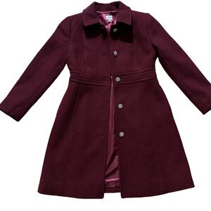 Women’s Petite Wool Blend Coat in Deep Burgundy